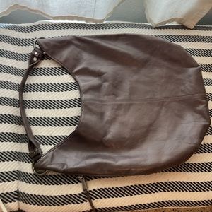 Hobo leather shoulder bag grey